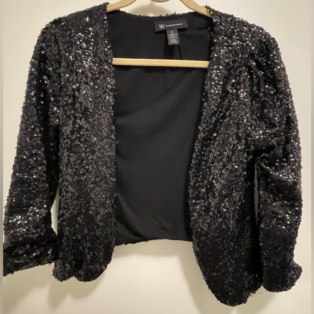 INC Black Sequin Cardigan Jacket- Small
